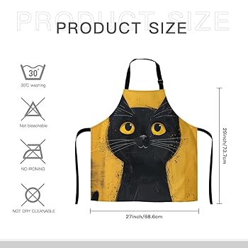 Amazon.co.jp: [HCZION] エプロン 黒猫 ネコ柄 猫柄 キッチン